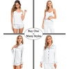 image:imageSWOMOG Womens 4pcs Pajamas Sets Silk Satin Pjs Sexy Cami Shorts Set Button Down Long Short Sleeve Sleepwear LoungewearWhite