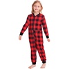 image:imageSWOMOG Kids Pajamas Sets Girls Boys Long Sleeve Sleepwear 2 Piece Lounge Sets Modal Button Down Pjs Set for 413 YearsCred Black Printjumpsuit