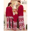 image:imageSWOMOG Family Christmas Matching Pajamas Set WomenMenKids Modal Pajama 2 PCS Long Sleeve Sleepwear Sets with PocketsRed Bear