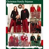 image:imageSWOMOG Family Christmas Matching Pajamas Set WomenMenKids Modal Pajama 2 PCS Long Sleeve Sleepwear Sets with PocketsRed Black Plaid