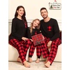 image:imageSWOMOG Family Christmas Matching Pajamas Set WomenMenKids Modal Pajama 2 PCS Long Sleeve Sleepwear Sets with PocketsRed Black Plaid