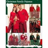 image:imageSWOMOG Family Christmas Matching Pajamas Set WomenMenKids Modal Pajama 2 PCS Long Sleeve Sleepwear Sets with PocketsRed Plaid