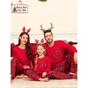 image:imageSWOMOG Family Christmas Matching Pajamas Set WomenMenKids Modal Pajama 2 PCS Long Sleeve Sleepwear Sets with PocketsRed Plaid