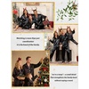 image:imageSWOMOG Family Matching Pajamas Set Silk Satin Button Down Sleepwear Long Sleeve Nightwear 2 Pcs Pj Set SXXLBlack