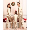 image:imageSWOMOG Family Matching Pajamas Set Silk Satin Button Down Sleepwear Long Sleeve Nightwear 2 Pcs Pj Set SXXLChampagne