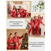 image:imageSWOMOG Family Matching Pajamas Set Silk Satin Button Down Sleepwear Long Sleeve Nightwear 2 Pcs Pj Set SXXLCherry Red