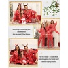 image:imageSWOMOG Family Matching Pajamas Set Silk Satin Button Down Sleepwear Long Sleeve Nightwear 2 Pcs Pj Set SXXLChristmas Gift Red