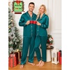 image:imageSWOMOG Family Matching Pajamas Set Silk Satin Button Down Sleepwear Long Sleeve Nightwear 2 Pcs Pj Set SXXLGreen