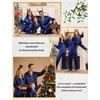 image:imageSWOMOG Family Matching Pajamas Set Silk Satin Button Down Sleepwear Long Sleeve Nightwear 2 Pcs Pj Set SXXLNavy Blue