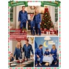 image:imageSWOMOG Family Matching Pajamas Set Silk Satin Button Down Sleepwear Long Sleeve Nightwear 2 Pcs Pj Set SXXLNavy Blue