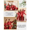 image:imageSWOMOG Family Matching Pajamas Set Silk Satin Button Down Sleepwear Long Sleeve Nightwear 2 Pcs Pj Set SXXLRed