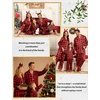 image:imageSWOMOG Family Matching Pajamas Set Silk Satin Button Down Sleepwear Long Sleeve Nightwear 2 Pcs Pj Set SXXLRed With Black Grid
