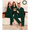 image:imageSWOMOG Matching Couple Christmas Pajamas Set Modal Long Sleeve ButtonDown Sleepwear Family Festival Party Xmas PJs Sets MenWomen Green Large