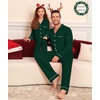 image:imageSWOMOG Matching Couple Christmas Pajamas Set Modal Long Sleeve ButtonDown Sleepwear Family Festival Party Xmas PJs Sets MenWomen Green Large