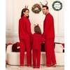 image:imageSWOMOG Matching Couple Christmas Pajamas Set Modal Long Sleeve ButtonDown Sleepwear Family Festival Party Xmas PJs Sets WomenMen Red Medium