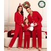 image:imageSWOMOG Matching Couple Christmas Pajamas Set Modal Long Sleeve ButtonDown Sleepwear Family Festival Party Xmas PJs Sets WomenMen Red Medium