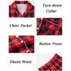 image:imageSWOMOG Men Christmas Red Buffalo Plaid Pajamas Set Comfy Cotton Long Sleeve Sleepwear Soft Button Down Modal Nightwear 2 Piece Pj Set with Pockets