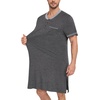 image:imageSWOMOG Mens Nightshirt Short Sleeve Nightgown Sleepwear Soft Loose Loungewear Lightweight Nightwear Comfy Sleep ShirtDeep Gray