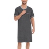 image:imageSWOMOG Mens Nightshirt Short Sleeve Nightgown Sleepwear Soft Loose Loungewear Lightweight Nightwear Comfy Sleep ShirtDeep Gray