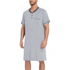 image:imageSWOMOG Mens Nightshirt Short Sleeve Nightgown Sleepwear Soft Loose Loungewear Lightweight Nightwear Comfy Sleep ShirtGray