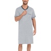 image:imageSWOMOG Mens Nightshirt Short Sleeve Nightgown Sleepwear Soft Loose Loungewear Lightweight Nightwear Comfy Sleep ShirtGray
