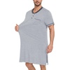 image:imageSWOMOG Mens Nightshirt Short Sleeve Nightgown Sleepwear Soft Loose Loungewear Lightweight Nightwear Comfy Sleep ShirtGray