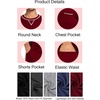 image:imageSWOMOG Mens Pajamas Set Summer Sleepwear Short Sleeve Pjs Set Soft 2 Piece Lounge Set Comfy Loungewear with PocketsDeep Wine Red