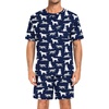 image:imageSWOMOG Mens Pajamas Set Summer Sleepwear Short Sleeve Pjs Set Soft 2 Piece Lounge Set Comfy Loungewear with PocketsNavy Blue Dogs