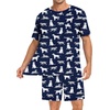 image:imageSWOMOG Mens Pajamas Set Summer Sleepwear Short Sleeve Pjs Set Soft 2 Piece Lounge Set Comfy Loungewear with PocketsNavy Blue Dogs