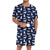 image:imageSWOMOG Mens Pajamas Set Summer Sleepwear Short Sleeve Pjs Set Soft 2 Piece Lounge Set Comfy Loungewear with PocketsNavy Blue Dogs