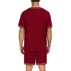image:imageSWOMOG Mens Pajamas Set Summer Sleepwear Short Sleeve Pjs Set Soft 2 Piece Lounge Set Comfy Loungewear with PocketsWine Red