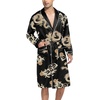 image:imageSWOMOG Mens Satin Robe Silky Kimono Bathrobe with Shorts Set Lightweight Soft Loungewear NightwearBlack Dragon