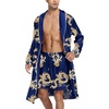 image:imageSWOMOG Mens Satin Robe Silky Kimono Bathrobe with Shorts Set Lightweight Soft Loungewear NightwearBlue Dragon