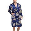 image:imageSWOMOG Mens Satin Robe Silky Kimono Bathrobe with Shorts Set Lightweight Soft Loungewear NightwearBlue Dragon