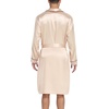 image:imageSWOMOG Mens Satin Robe Silky Kimono Bathrobe with Shorts Set Lightweight Soft Loungewear NightwearChampagne