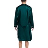 image:imageSWOMOG Mens Satin Robe Silky Kimono Bathrobe with Shorts Set Lightweight Soft Loungewear NightwearDark Green