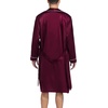 image:imageSWOMOG Mens Satin Robe Silky Kimono Bathrobe with Shorts Set Lightweight Soft Loungewear NightwearDark Wine Red