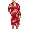 image:imageSWOMOG Mens Satin Robe Silky Kimono Bathrobe with Shorts Set Lightweight Soft Loungewear NightwearRed Dragon