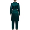 image:imageSWOMOG Mens Satin Robe Silky Kimono Bathrobe with Shorts Set Lightweight Soft Loungewear NightwearZlong Sleevedeep Green