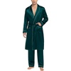 image:imageSWOMOG Mens Satin Robe Silky Kimono Bathrobe with Shorts Set Lightweight Soft Loungewear NightwearZlong Sleevedeep Green