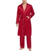 image:imageSWOMOG Mens Satin Robe Silky Kimono Bathrobe with Shorts Set Lightweight Soft Loungewear NightwearZlong Sleevereda