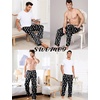 image:imageSWOMOG Mens Satin Silky Pajama Pants Soft Silk Long Pajama Bottoms with Drawstring amp Button Fly amp PocketsWhite Leopard
