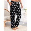 image:imageSWOMOG Mens Satin Silky Pajama Pants Soft Silk Long Pajama Bottoms with Drawstring amp Button Fly amp PocketsWhite Leopard