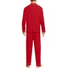 image:imageSWOMOG Modal Pajamas for Men Long Sleeve Christmas Red Cotton Sleepwear Soft Button Down Lounge Set 2 Pcs Modal Pj Set with Pockets
