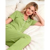 image:imageSWOMOG Women Pajama Sets TwoPiece Nightwear Short Sleeve Sleepwear Button Down Pj Lounge Sets with Long PantsGrass Green