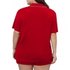 image:imageSWOMOG Womens Plus Size Pajamas Set Button Down Tops Short Sleeve Sleepwear Soft Pajama Shorts 2 Pcs Lounge Sets With PocketRed