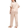 image:imageSWOMOG Womens Plus Size Pajamas Silk Satin Pajama Set Short Sleeve Shirt with FullLength Pants Pjs Sleepwear Set 18W26WChampagne
