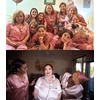 image:imageSWOMOG Womens Plus Size Pajamas Silk Satin Pajama Set Short Sleeve Shirt with FullLength Pants Pjs Sleepwear Set 18W26WMisty Rose