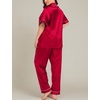 image:imageSWOMOG Womens Plus Size Pajamas Silk Satin Pajama Set Short Sleeve Shirt with FullLength Pants Pjs Sleepwear Set 18W26WRed