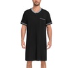 image:imageSWOMOG Mens Nightshirt Short Sleeve Nightgown Sleepwear Soft Loose Loungewear Lightweight Nightwear Comfy Sleep ShirtBlack